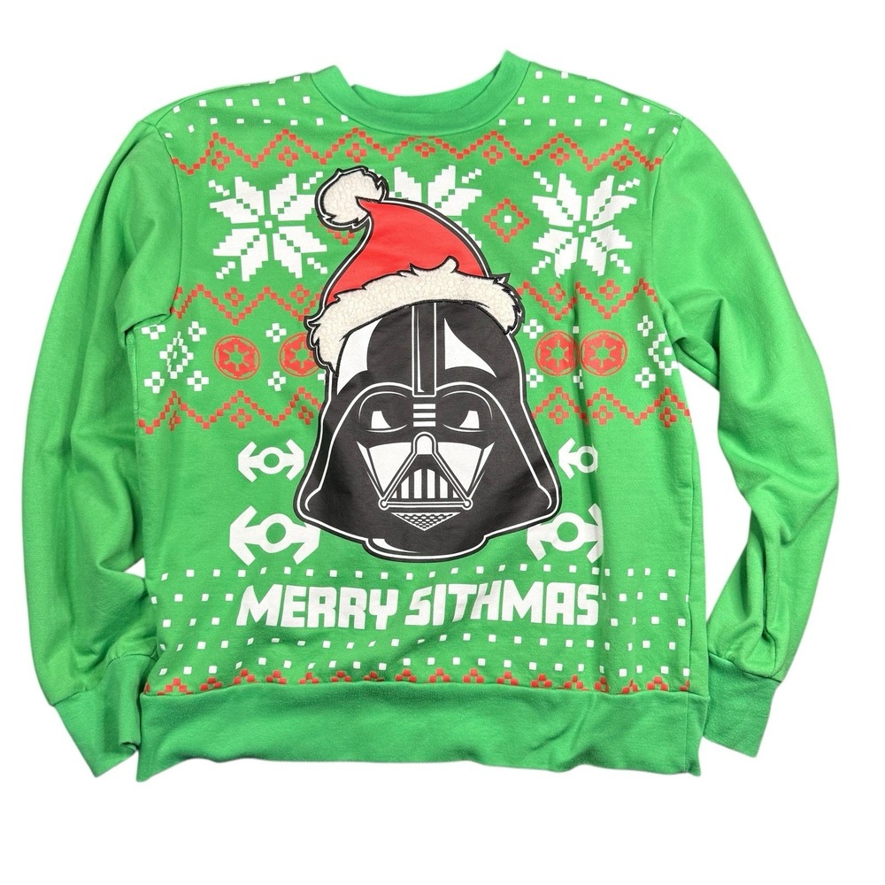 Star Wars Darth Vader Merry Christmas Green Sweater Black Size Medium Sithmas